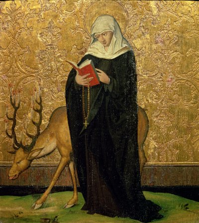 Female Saint with a Stag by Konrad Witz